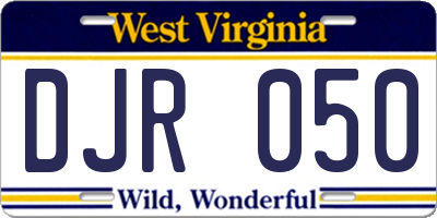 WV license plate DJR050