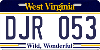 WV license plate DJR053