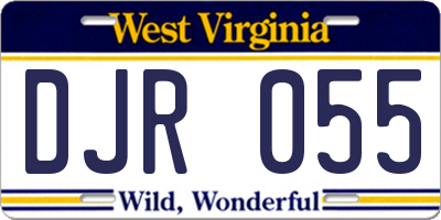 WV license plate DJR055