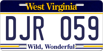 WV license plate DJR059