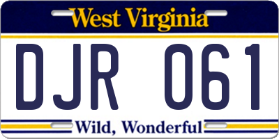 WV license plate DJR061