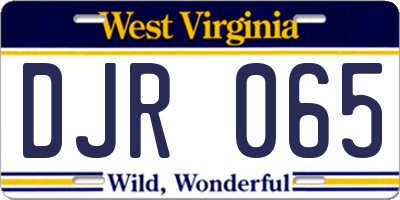 WV license plate DJR065