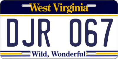 WV license plate DJR067