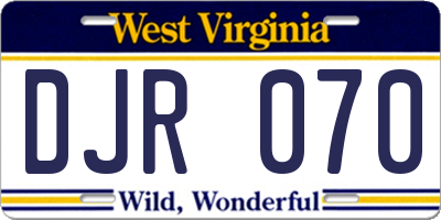 WV license plate DJR070