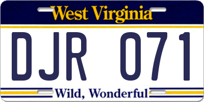 WV license plate DJR071