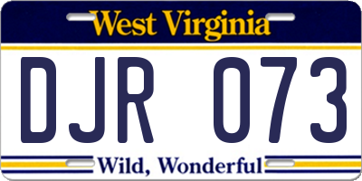WV license plate DJR073