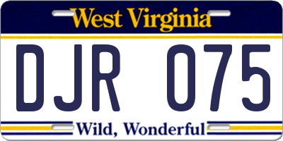 WV license plate DJR075