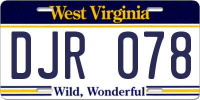 WV license plate DJR078