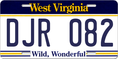 WV license plate DJR082
