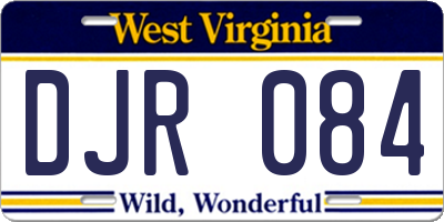 WV license plate DJR084