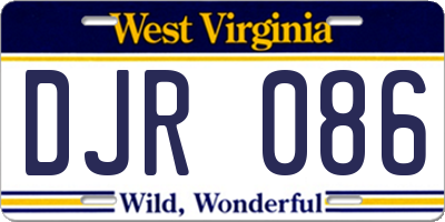 WV license plate DJR086