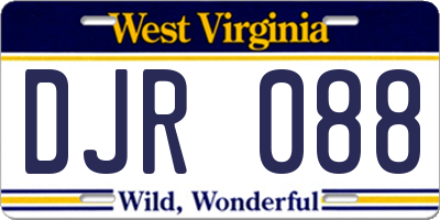 WV license plate DJR088