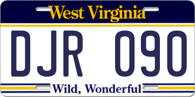 WV license plate DJR090