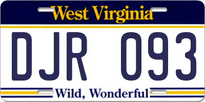 WV license plate DJR093