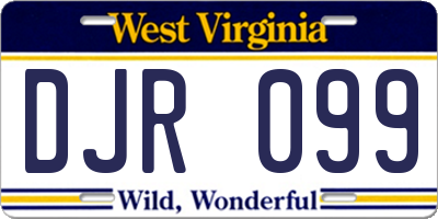 WV license plate DJR099