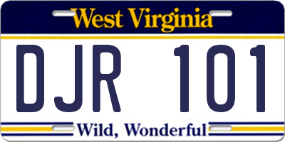 WV license plate DJR101