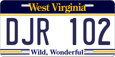 WV license plate DJR102