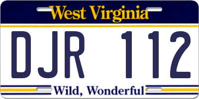 WV license plate DJR112
