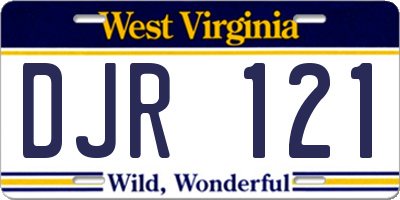 WV license plate DJR121
