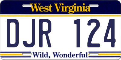 WV license plate DJR124