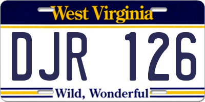 WV license plate DJR126