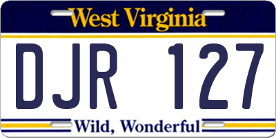 WV license plate DJR127