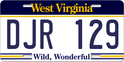 WV license plate DJR129