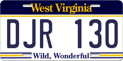 WV license plate DJR130