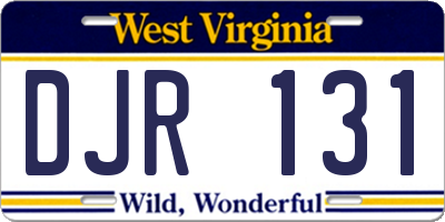 WV license plate DJR131