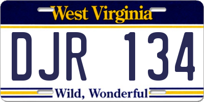 WV license plate DJR134
