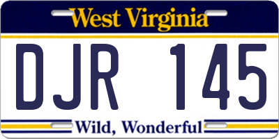 WV license plate DJR145