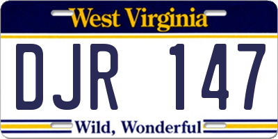 WV license plate DJR147