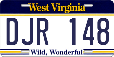 WV license plate DJR148