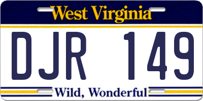 WV license plate DJR149