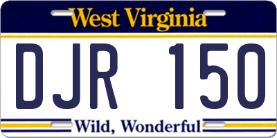 WV license plate DJR150