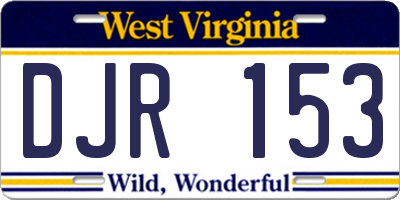 WV license plate DJR153