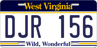 WV license plate DJR156