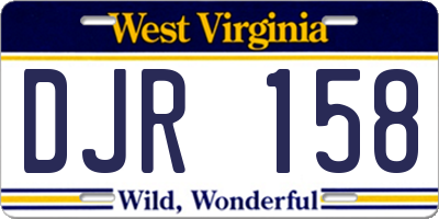 WV license plate DJR158