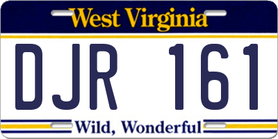 WV license plate DJR161