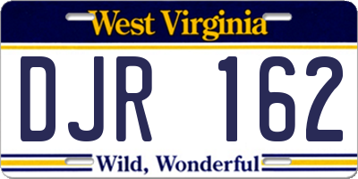 WV license plate DJR162