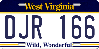 WV license plate DJR166