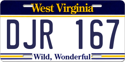 WV license plate DJR167