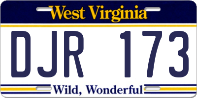 WV license plate DJR173