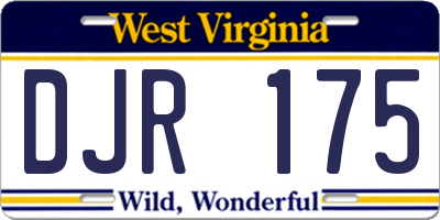 WV license plate DJR175