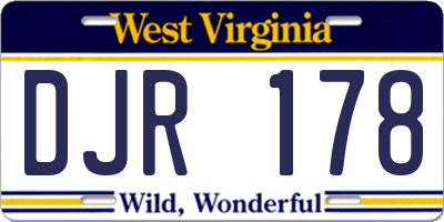 WV license plate DJR178