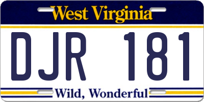 WV license plate DJR181
