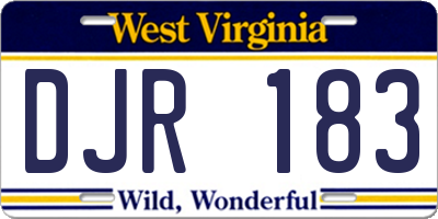 WV license plate DJR183