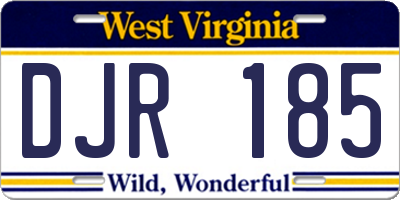 WV license plate DJR185