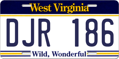 WV license plate DJR186
