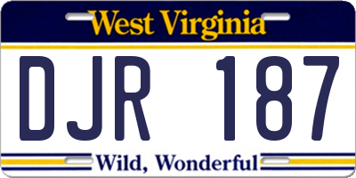 WV license plate DJR187